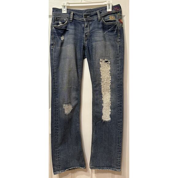 Mavi Woman’s Floral Embroidered Jeans Boot Size 33 - Picture 7 of 9